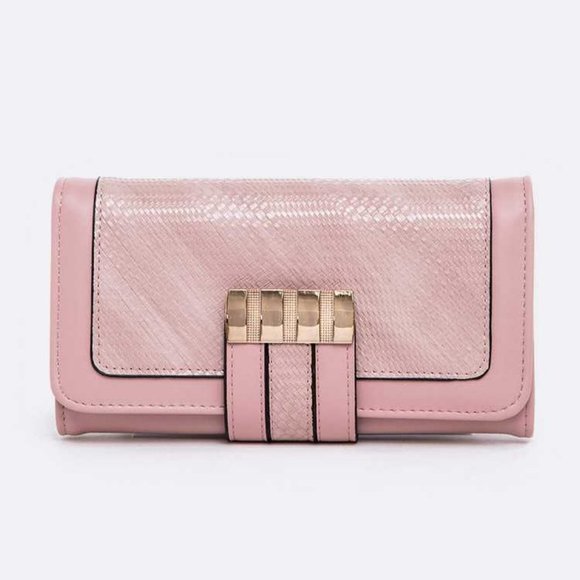 Texture Fashion Long Wallet - PINK - Picture 1 of 1